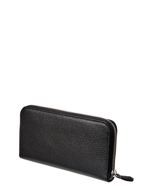 Prada Black Large Leather Zip Around Wallet