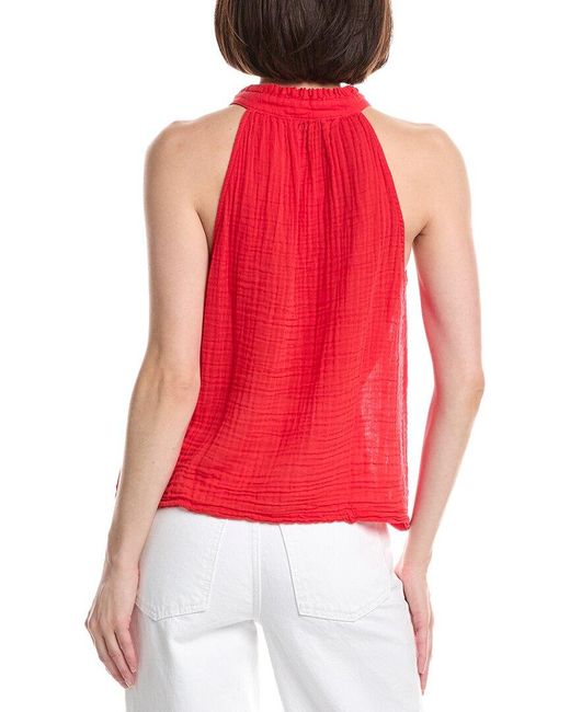 Michael Stars Red Viola Split Neck Tank