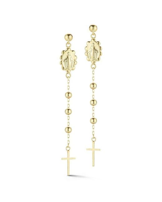 Glaze Jewelry Metallic Silver Rosary Drop Earrings
