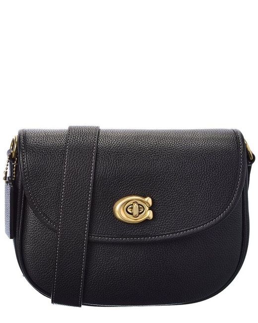 COACH Willow Leather Saddle Bag in Black Lyst