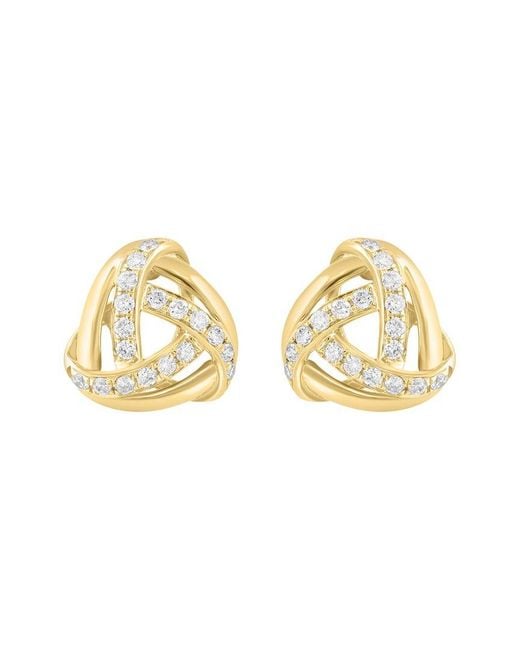 Effy Fine Jewelry Metallic 14K 0.28 Ct. Tw. Diamond Earrings