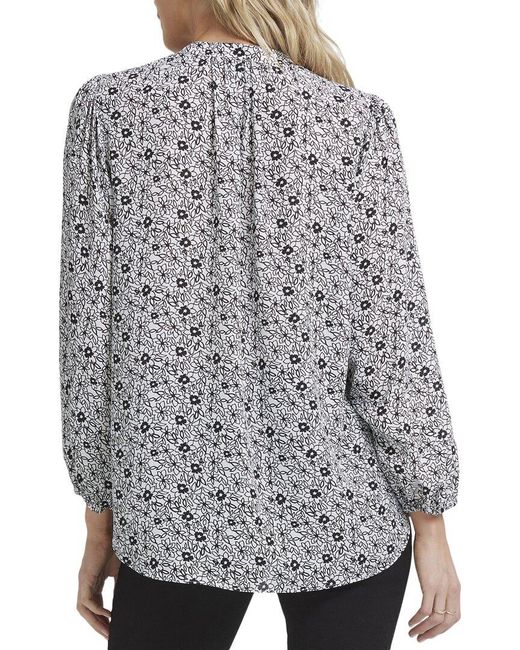 NYDJ Gray Popover Blouse