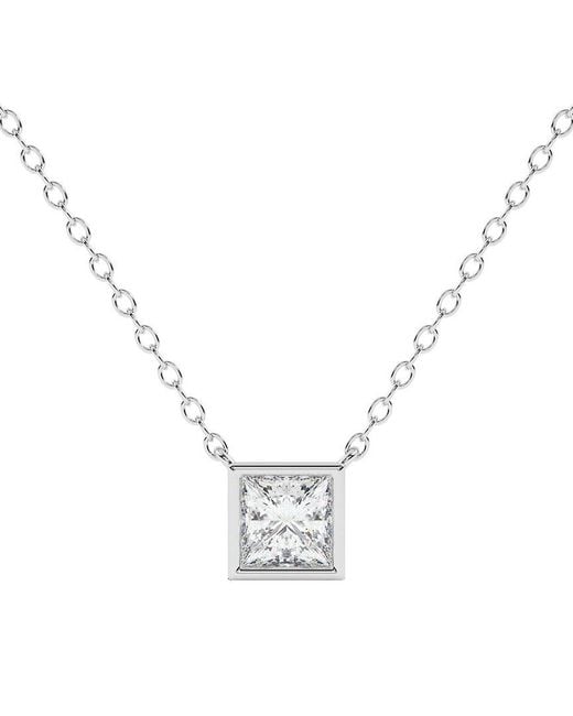 Lab Grown Diamonds Metallic 14K 0.25 Ct. Tw. Lab-Grown Diamond Necklace