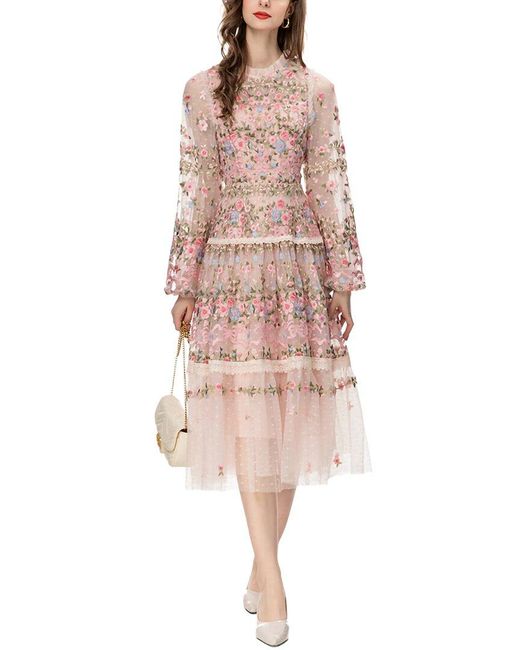 LIONELLO SALVI Pink Midi Dress