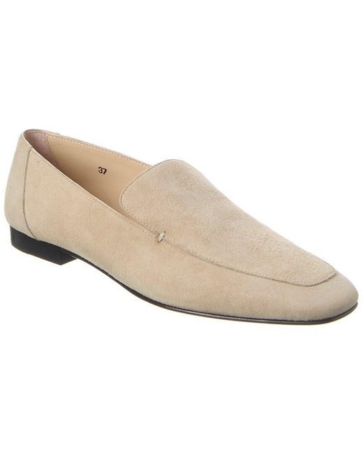 Le Monde Beryl White Suede Penny Loafer Flats