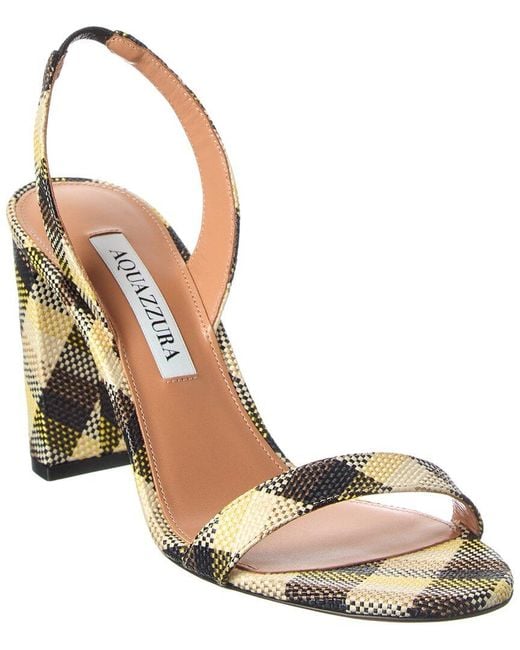 Aquazzura Metallic Raffia Sandal