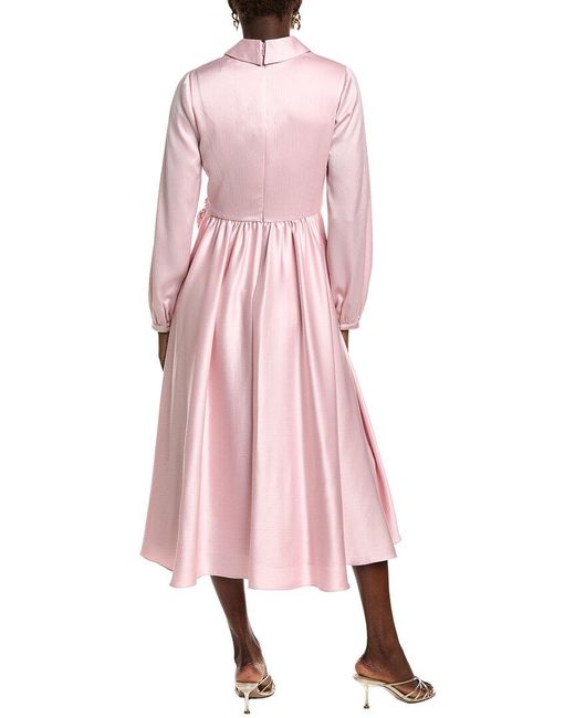 Badgley Mischka Pink Wrap Full Skirt Day Dress