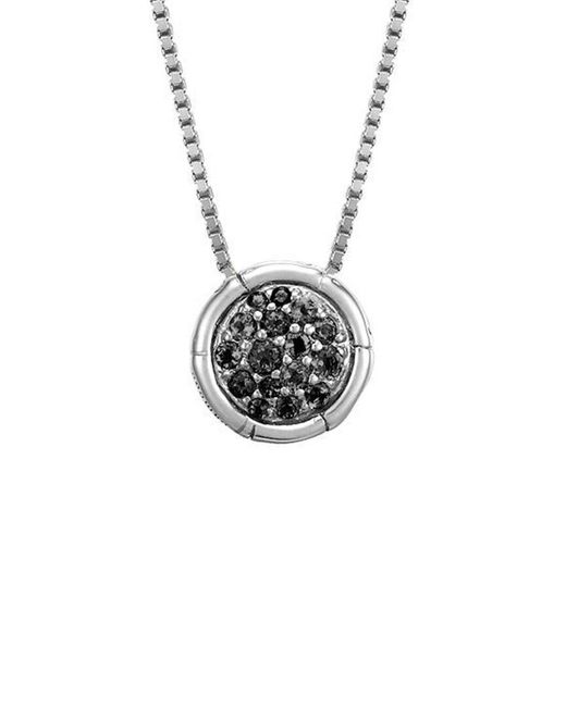 John Hardy White Bamboo Silver Lava Pendant Necklace