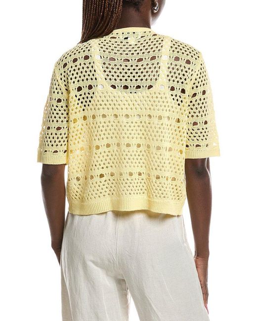 Joseph Ribkoff Metallic Open Knit Tie Front Cardigan