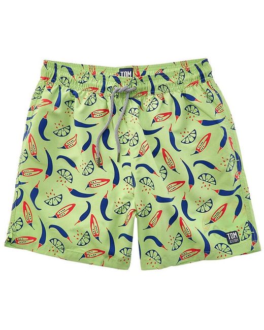 Tom & Teddy Green Chillis Swim Trunk for men
