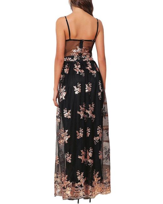 AMINA GLAM Black Maxi Dress