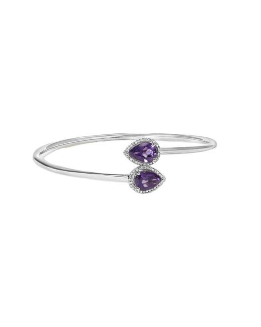 Haus of Brilliance White 2.10 Ct. Tw. Diamond & Amethyst Bangle Bracelet