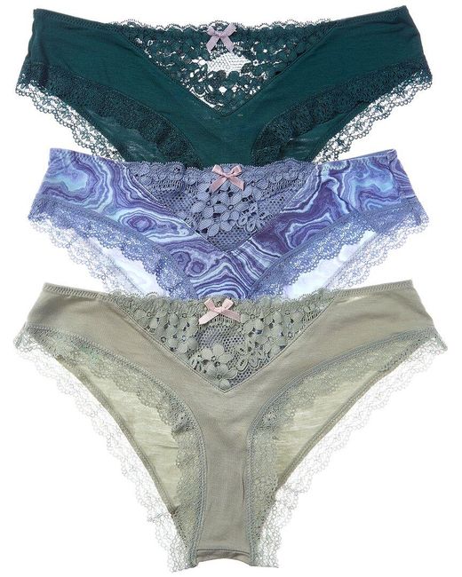 Honeydew Intimates Blue Set Of 3 Willow Hipster