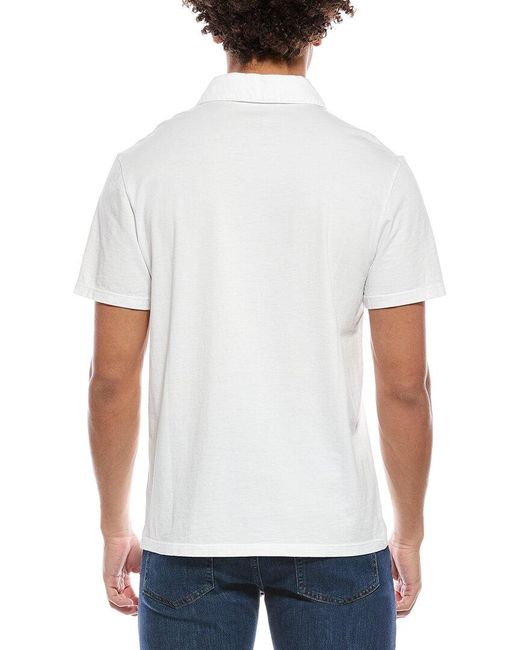 Vince White Garment Dye Polo Shirt for men