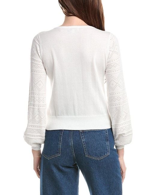 Isla White Anna Pointelle Top
