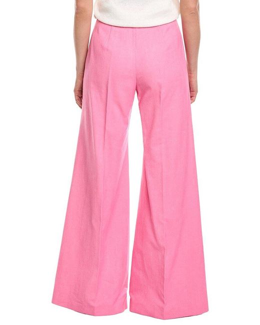 Carolina Herrera Pink Solid Wide-Leg Pant