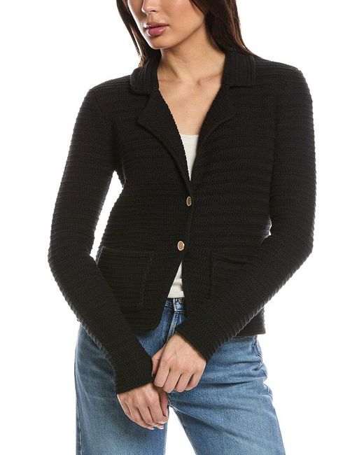 FRAME Black The Crochet Blazer