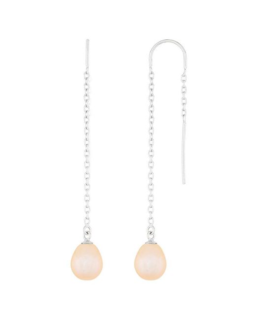 Splendid White Silver 7-8mm Freshwater Pearl Earrings