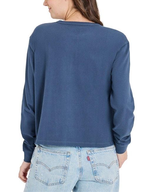 Life Is Good. Blue Long Sleeve Boxy Crusher T-Shirt