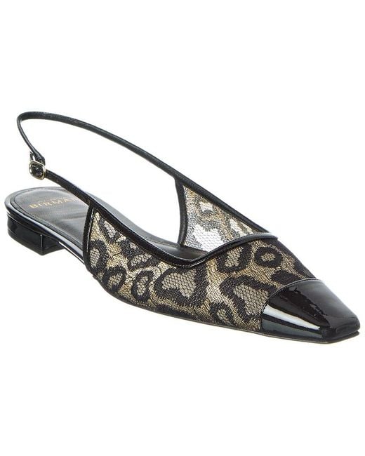 Alexandre Birman Metallic Olivia Lace Patent Flat