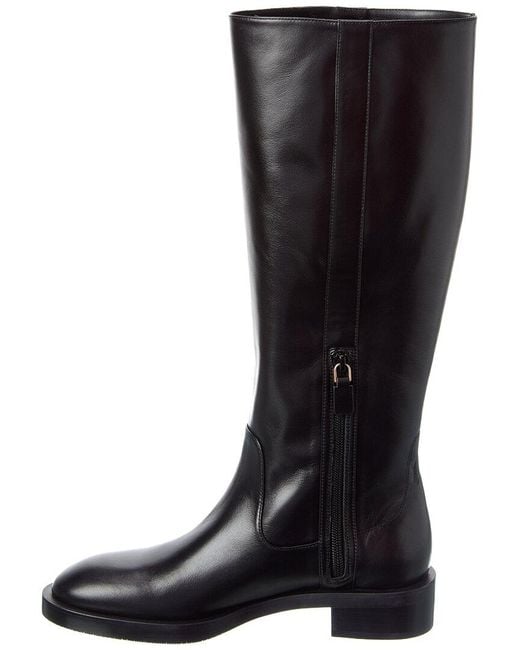 Stuart Weitzman Black Lenora Leather Knee-High Boot