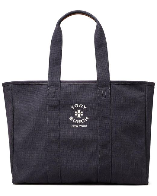 Tory Burch Blue Canvas Tote
