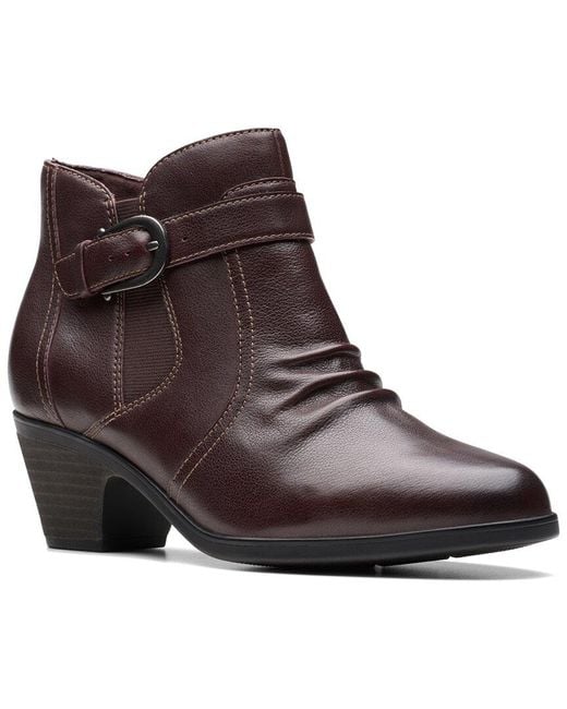 Clarks Brown Emily2 Opal Leather Bootie