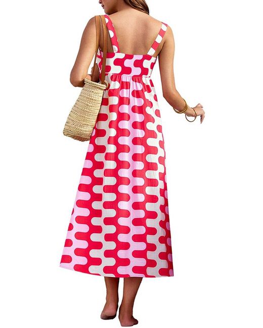 LEON GORI Red Printed Maxi Dress