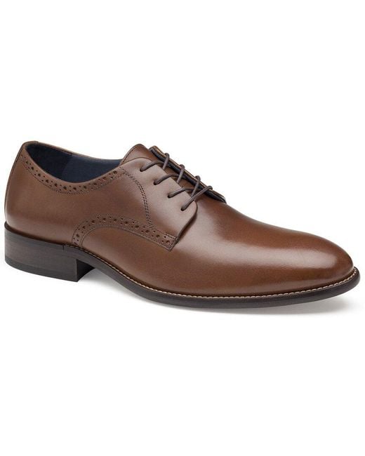 Johnston & Murphy Brown Stockton Plain Toe Leather Oxford for men