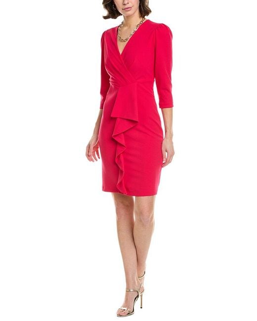 Julia Jordan Red 3/4-Sleeve Sheath Dress