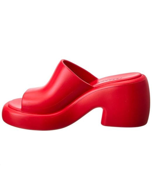 Ferragamo Red Deva Rubber Platform Sandal