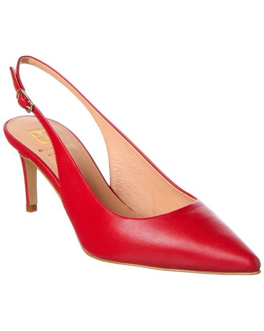 M by Bruno Magli Red Rima Leather Slingback Pump