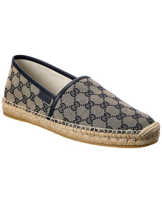 Gucci Gray GG Canvas & Leather Espadrille for men