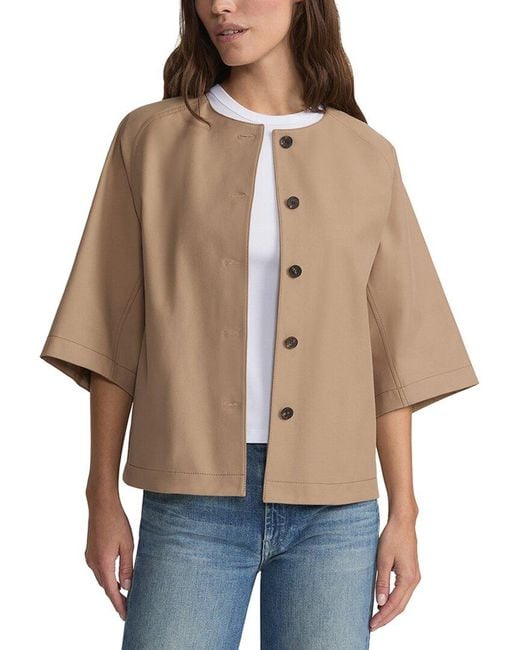 Lafayette 148 New York Natural Petite 3/4-Sleeve Collarless Jacket