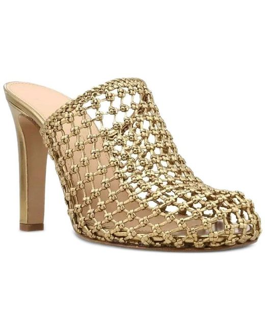 Ferragamo Metallic High-heeled Leather Mule