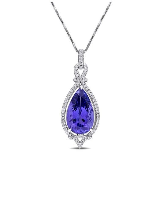 Diamond Select Cuts Blue 14K 7.64 Ct. Tw. Diamond & Tanzanite Necklace