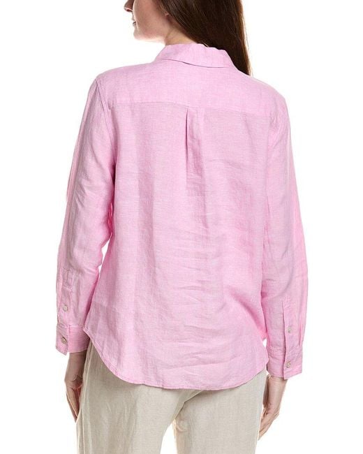 Tommy Bahama Pink Coastalina Linen Popover Shirt