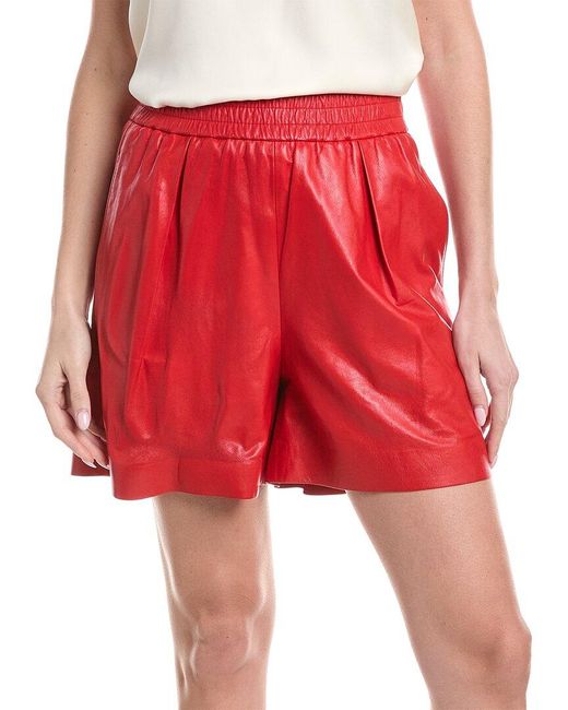 Brunello Cucinelli Red Leather Short