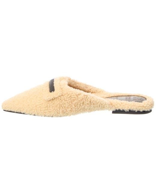 Brunello Cucinelli Natural Shearling Mule