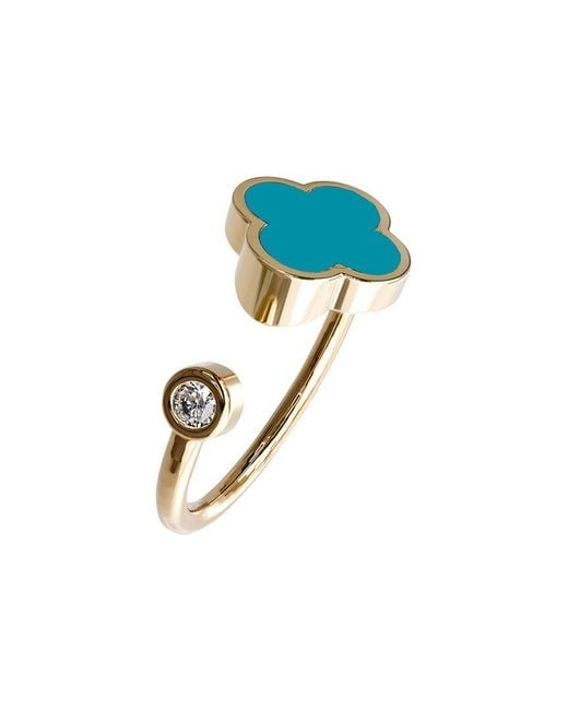Gabi Rielle Blue 14K Over Agate Cz Stackable Ring