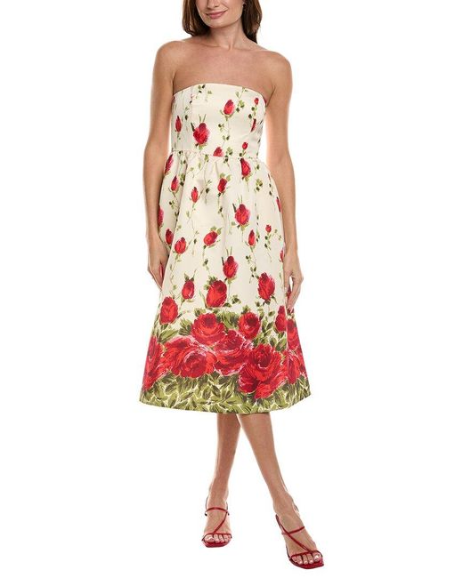 FLORA BEA NYC Red Sia Midi Dress