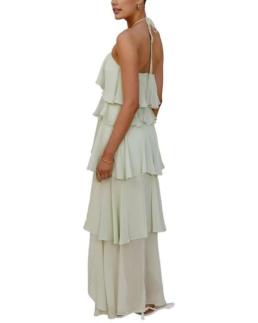 CAMILA BLANCO Green Solid Maxi Dress