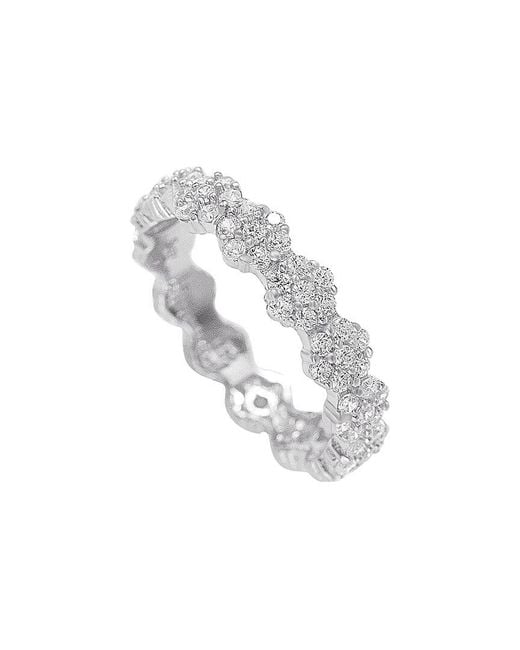 Suzy Levian White Silver Cz Stackable Ring