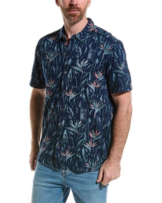 Tommy Bahama Blue Indigo Of Paradise Camp Shirt for men