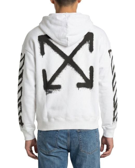 Off-White c/o Virgil Abloh Gray Virgil Spray Arrow Hoodie for men