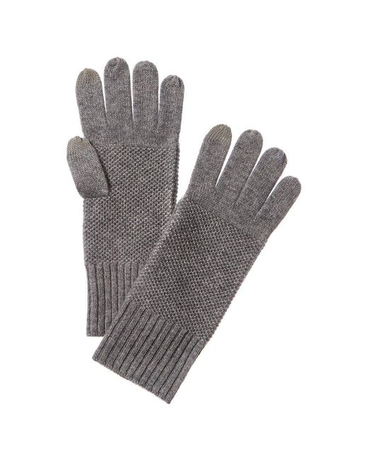 Forte Gray Luxe Textured Cashmere Gloves