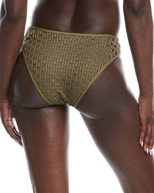 Carmen Marc Valvo Brown Crochet Bikini Bottom