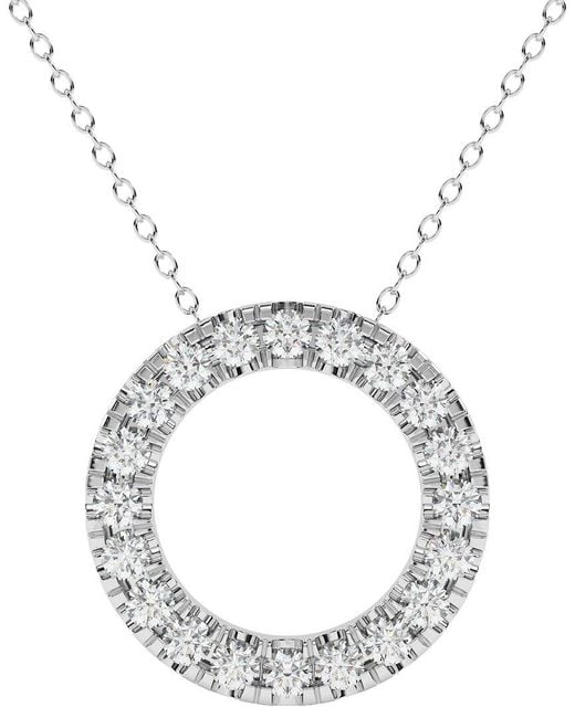 Diamond Select Cuts Metallic 14K 0.75 Ct. Tw. Diamond Pendant Necklace
