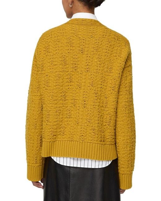 Lafayette 148 New York Yellow Cashmere & Wool Sweater