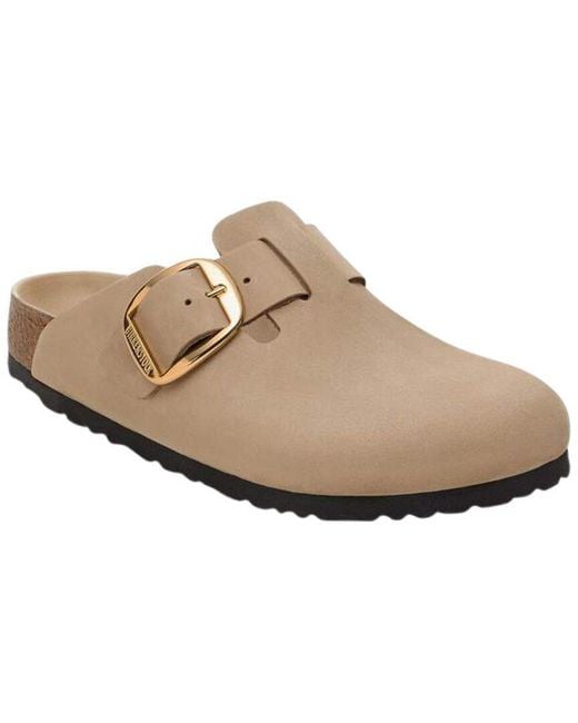 Birkenstock White Boston Big Buckle Leather Sandal